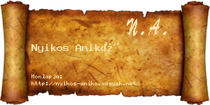 Nyikos Anikó névjegykártya