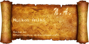 Nyikos Anikó névjegykártya